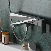 Paini Grazia Смеситель для ванны, на 2 отверстия, излив 16,3 см, цвет: хром 21CR111