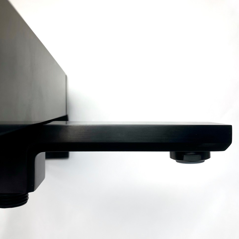 Paini Grazia Смеситель для ванны, на 2 отверстия, излив 16,3 см, цвет: черный брашированный 21PZ111