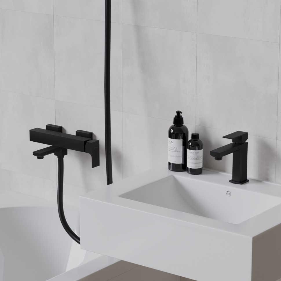 Paini Grazia Смеситель для ванны, на 2 отверстия, излив 16,3 см, цвет: черный брашированный 21PZ111