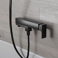 Paini Grazia Смеситель для ванны, на 2 отверстия, излив 16,3 см, цвет: черный брашированный 21PZ111