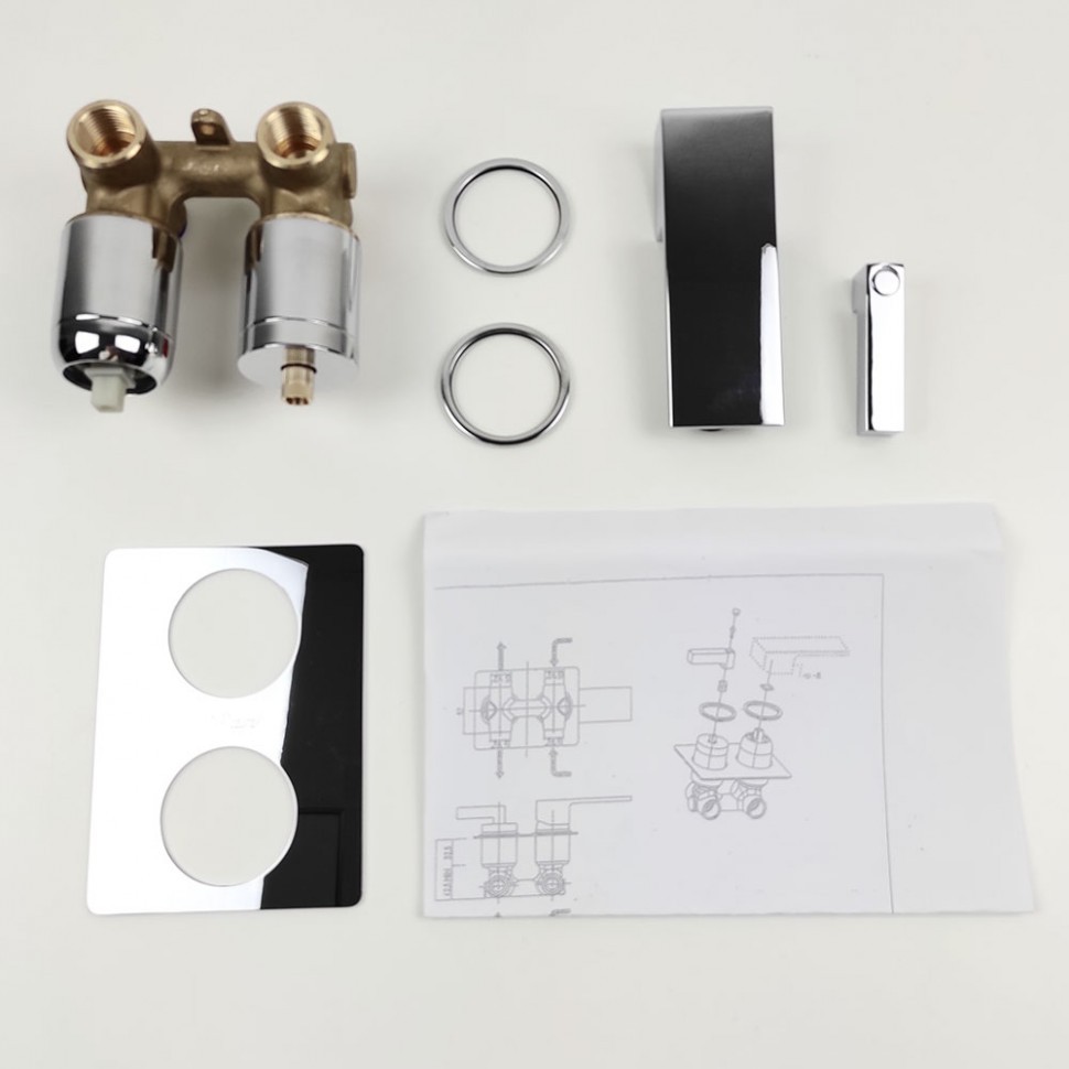 Paini Grazia Смеситель для ванны встраиваемый на 2 потребителчя, с внутренней частью, цвет: хром 21CR6911