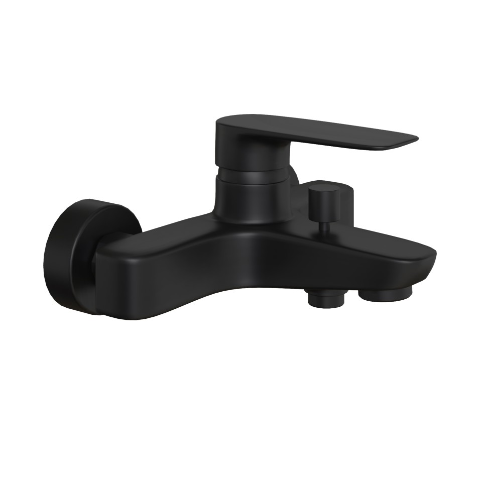 Paini Nove Смеситель для ванны, на 2 отверстия, излив 14,5 см, цвет: черный матовый 09YO111