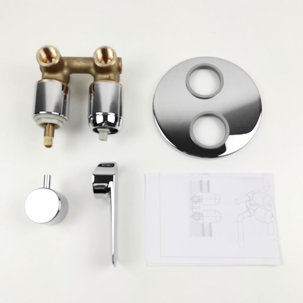 Paini Nove Смеситель для ванны встраиваемый на 2 потребителя, с внутренней частью, цвет: хром 09CR6911