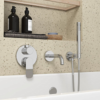 Paini Nove Смеситель для ванны встраиваемый на 2 потребителя, с внутренней частью, цвет: хром 09CR6911