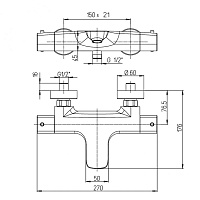 Paini Nove Смеситель для ванны термостатический, на 2 отв., излив 17,6 см, цвет: хром 09CR111TH