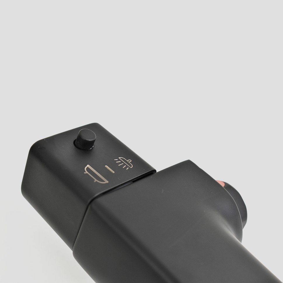 Paini Nove Смеситель для ванны с термостатом, на 2 отверстия, излив 17,6 см, цвет: черный матовый 09YO111TH