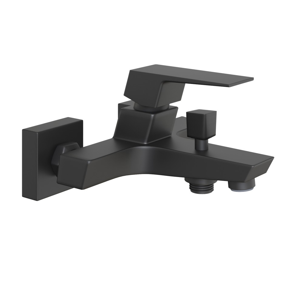 Paini Torre Смеситель для ванны, на 2 отверстия, излив 18 см, цвет: черный матовый 98YO111