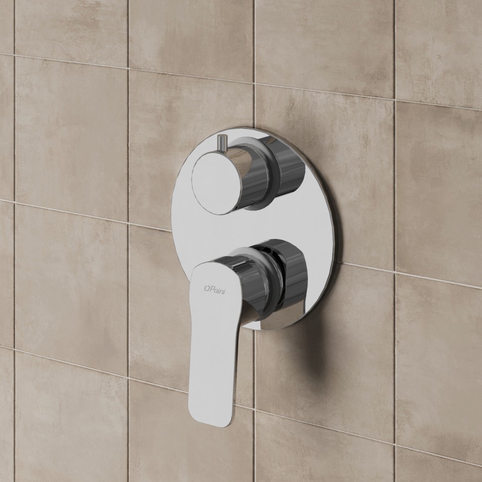 Paini Viva Style Смеситель для ванны встраиваемый, на 2 потребителя с внутренней частью, цвет: хром P4CR6911