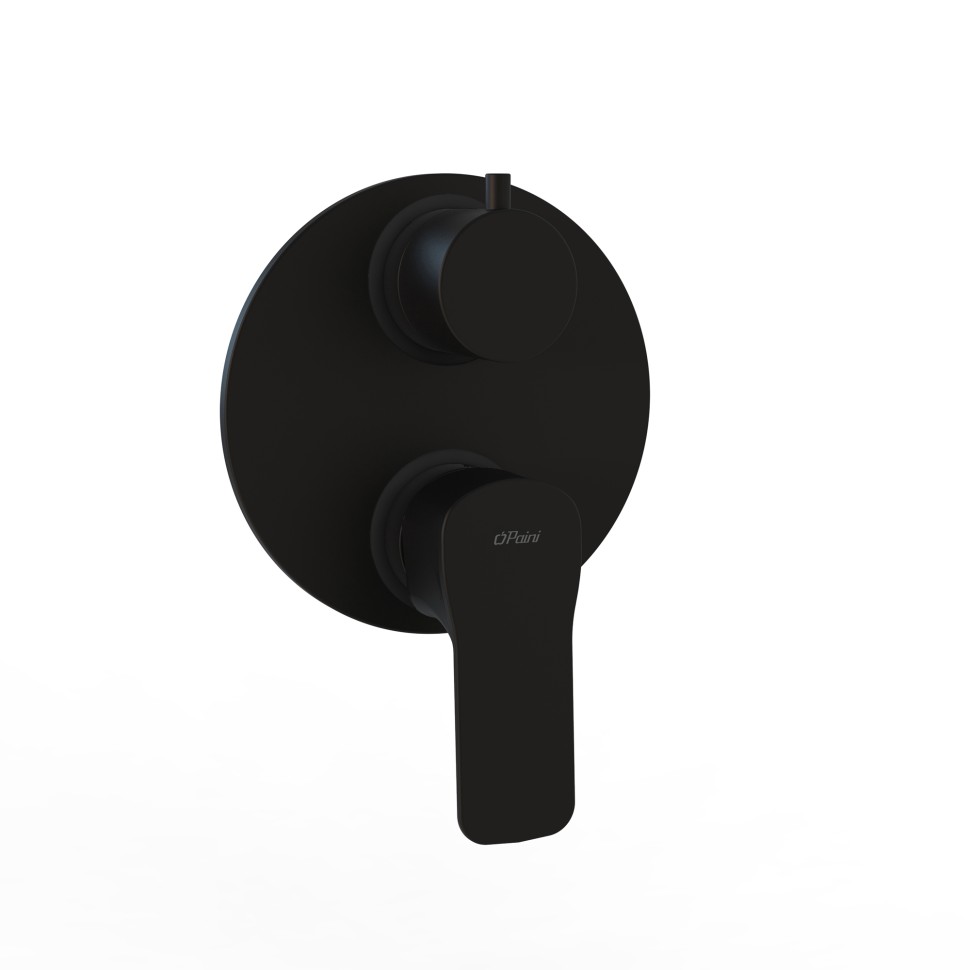 Paini Viva Style Смеситель для ванны встраиваемый, 2 потребителя, с внутренней частью, цвет: черный P4YO6911