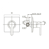 Paini Arena Cмеситель для душа встраиваемый, с внутренней частью, цвет: хром 92CR690FT1LMKM