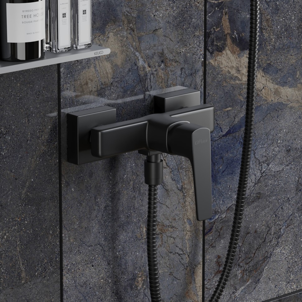 Paini Bari Смеситель для душа на 2 отверстия, цвет: черный матовый RTYO511