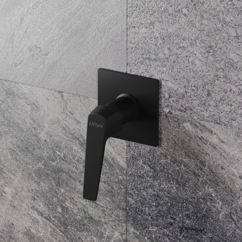 Paini Bari Cмеситель для душа встраиваемый, с внутренней частью, цвет: черный матовый RTYO690