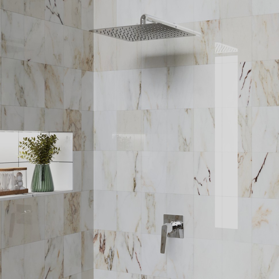 Paini Bari Cмеситель для душа встраиваемый с внутренней частью, цвет: хром RTCR690