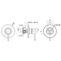 Paini Brera Cмеситель для душа встраиваемый, с внутренней частью, на 1 отв., цвет: хром 74CR690