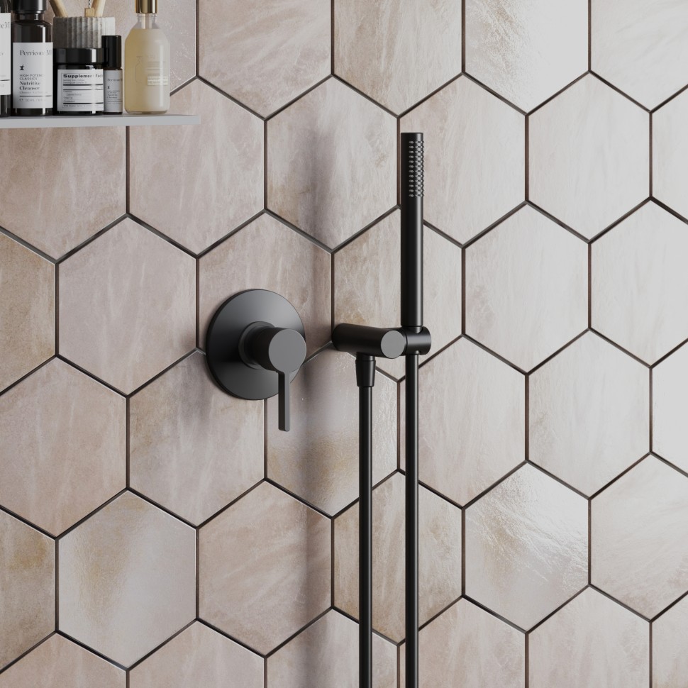 Paini Brera Cмеситель для душа встраиваемый с внутренней частью, цвет: черный брашированный 74PZ690