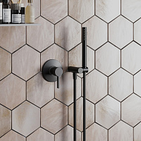 Paini Brera Cмеситель для душа встраиваемый с внутренней частью, цвет: черный брашированный 74PZ690