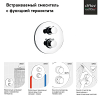 Paini Cox Смеситель для душа встраиваемый, термостат, с внутренней частью, цвет: хром 78CR690TH
