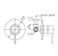 Paini Cox Cмеситель для душа встраиваемый, с внутренней частью, цвет: золото брашированное 78PJ690