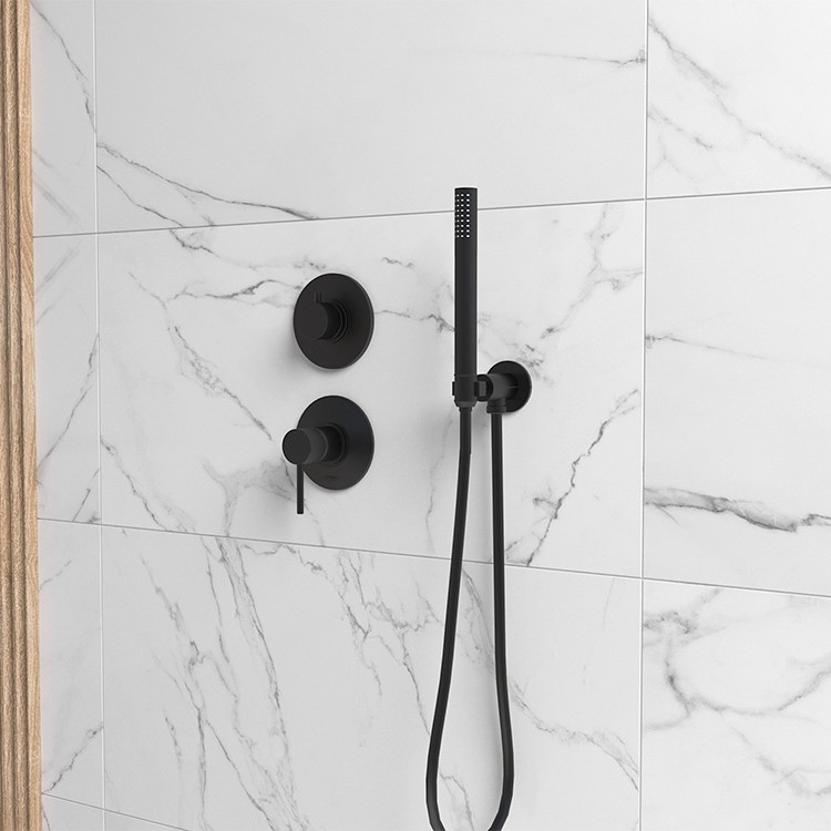 Paini Cox Cмеситель для душа встраиваемый с внутренней частью, цвет: черный брашированный 78PZ690