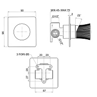 Paini Domus Cмеситель для душа встраиваемый, с внутренней частью, цвет: золото брашированное 18PJ690PZ