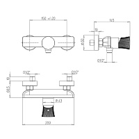 Paini Domus Смеситель для душа на 2 отверстия без излива, цвет: золото брашированное 18PJ511PZ