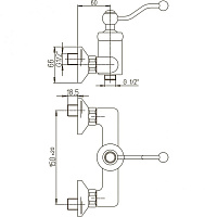 Paini Duomo Смеситель для душа на 2 отверстия без излива, цвет: золото брашированное 88PJ511