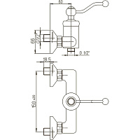Paini Duomo Смеситель для душа на 2 отверстия без излива, цвет: золото глянцевое 88OP511
