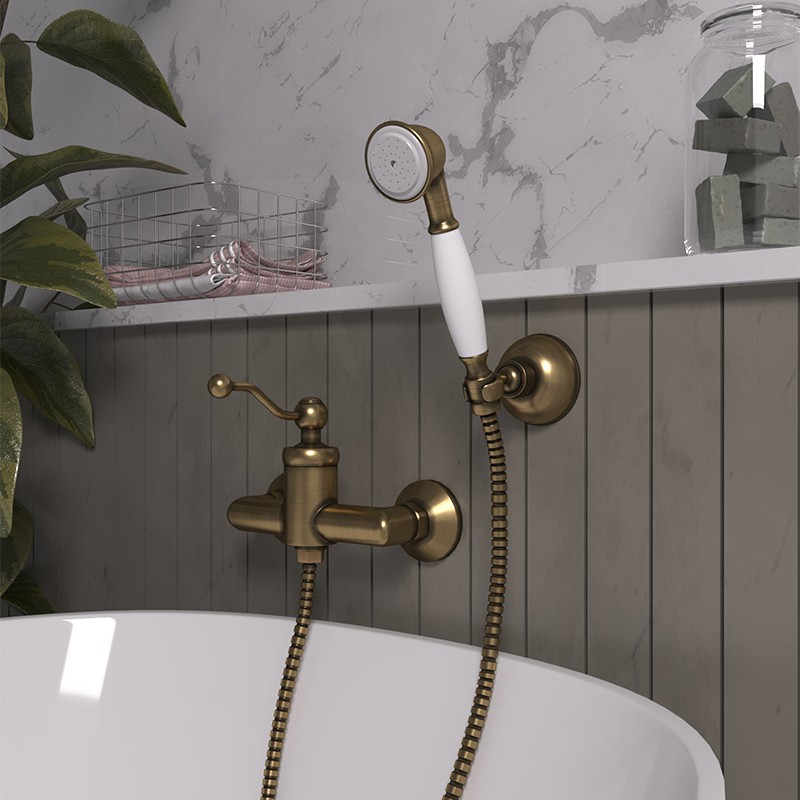 Paini Duomo Смеситель для душа на 2 отверстия без излива, цвет: состаренная бронза 88F3511