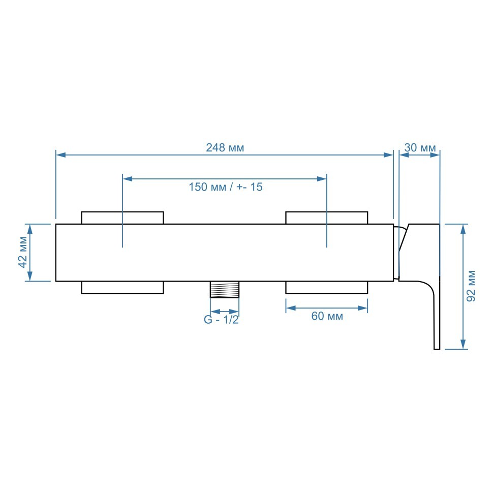 Paini Grazia Смеситель для душа на 2 отверстия без излива, цвет: хром 21CR511