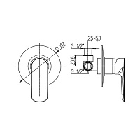 Paini Nove Cмеситель для душа встраиваемый, с внутренней частью, цвет: хром 09CR690