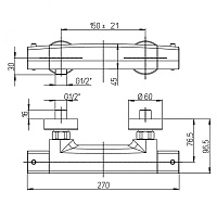 Paini Nove Смеситель для душа термостатический на 2 отверстия, без излива, цвет: хром 09CR511TH