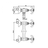 Paini Ornellaia Смеситель для душа на 2 отверстия без излива, цвет: хром 87CR511