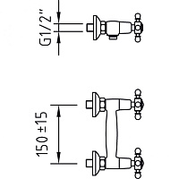 Paini Tango Смеситель для душа на 2 отверстия без излива, цвет: хром TNCR511