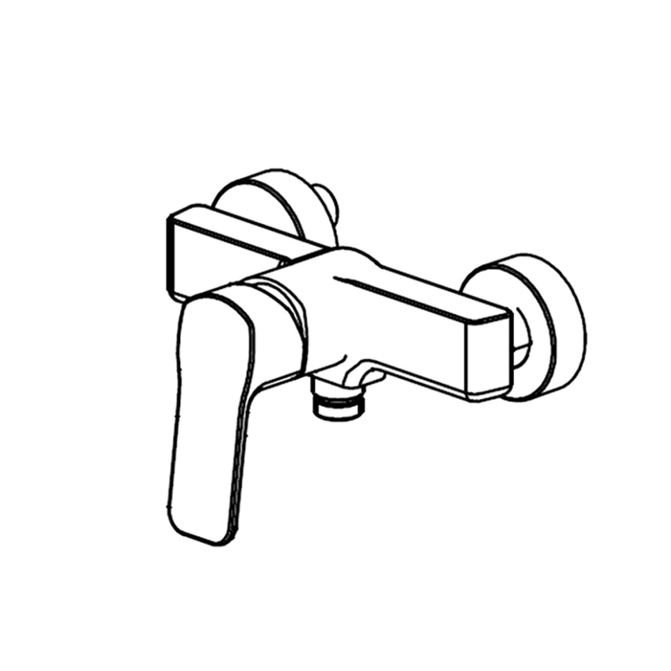 Paini Viva Style Смеситель для душа на 2 отверстия без излива, цвет: черный матовый P4YO511