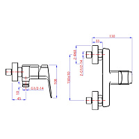 Paini Viva Style Смеситель для душа на 2 отверстия без излива, цвет: черный матовый P4YO511