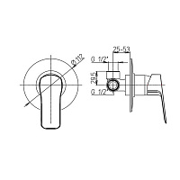 Paini Viva Style Cмеситель для душа встраиваемый, с внутренней частью, цвет: хром P4CR690