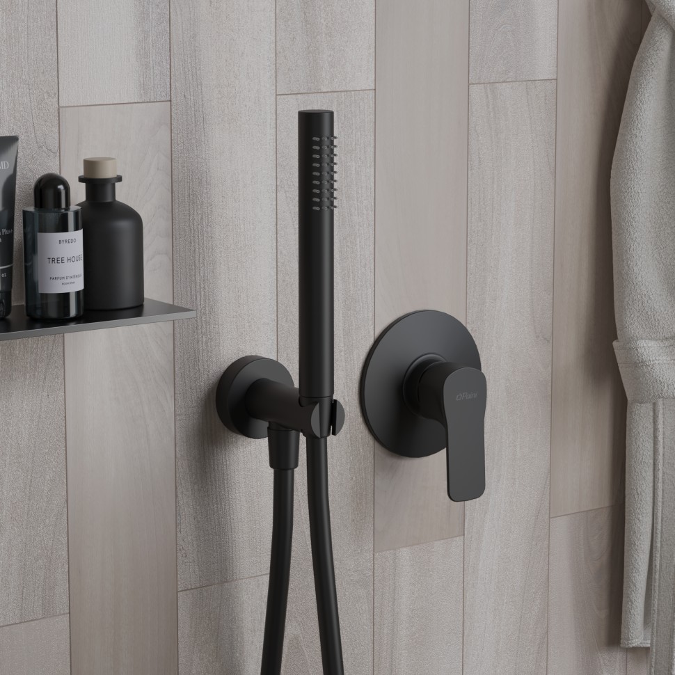 Paini Viva Style Cмеситель для душа встраиваемый, с внутренней частью, цвет: черный матовый P4YO690