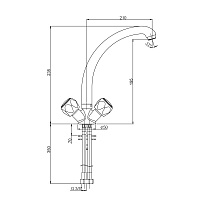 Paini Monoflow Смеситель для кухни с поворотным изливом, высота излива 19,5 см, цвет: хром AF182