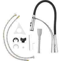 Paini Barolo Смеситель для кухни с гибким изливом, высота излива 18,6 см, цвет: черный матовый A9CR557LMKM