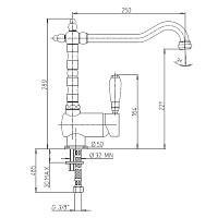 Paini Cox Смеситель для кухни с поворотным изливом, высота излива 22,1 см, цвет: хром 78CR5881ANTKM