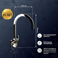 Paini Cucina Смеситель для кухни с поворотным изливом, высота излива 23 см, цвет: хром 64CR490Q12QKM