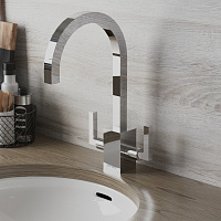 Paini Cucina Смеситель для кухни с поворотным изливом, высота излива 23 см, цвет: хром 64CR490Q12QKM