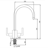 Paini Cucina Смеситель для кухни с поворотным изливом, высота излива 23 см, цвет: хром 64CR490Q12QKM