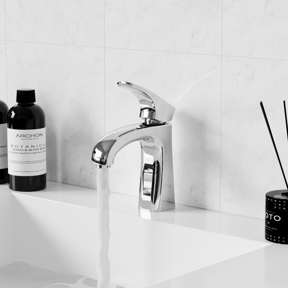 Paini Angel Смеситель для раковины, высота излива 7,6 см, без донного клапана, цвет: хром ANCR205