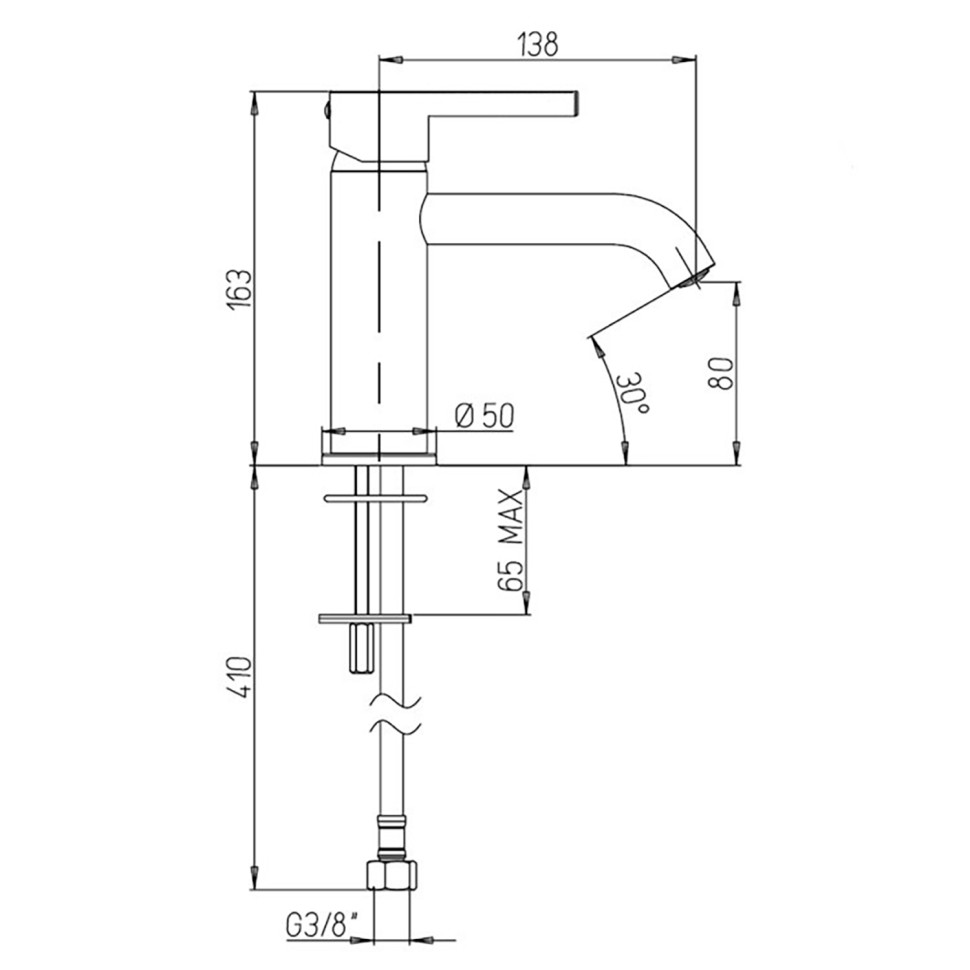 Paini Brera Смеситель для раковины, без донного клапана, высота излива 8 см, цвет: хром 74CR205O
