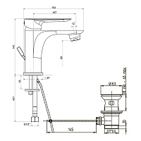Paini Garda Смеситель для раковины, с донным клапаном, высота излива 8,8 см, цвет: хром 76CR211