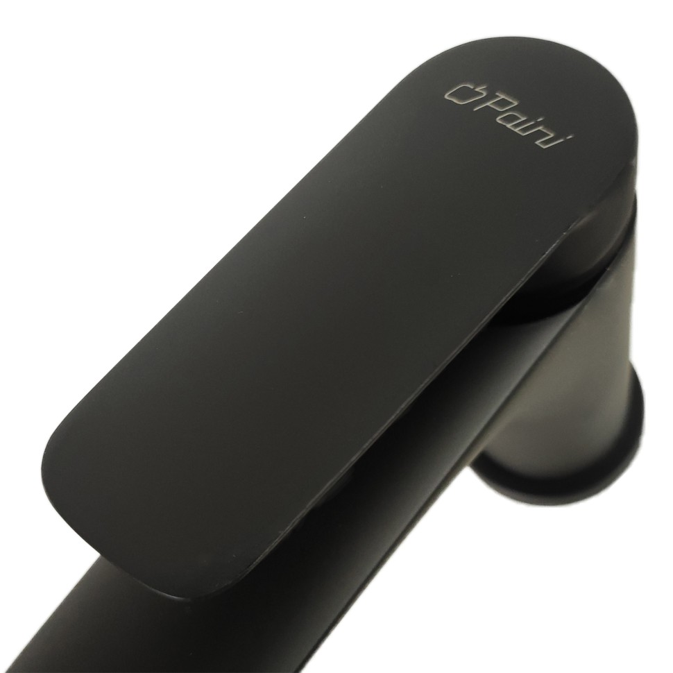 Paini Laguna Смеситель для раковины, высота излива 9 см, без донного клапана, цвет: черный матовый LAYO205