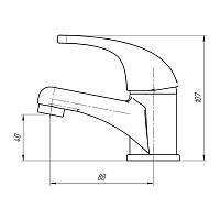 Paini Roma Смеситель для раковины высота излива 4 см, без дк, цвет: хром 02CR205