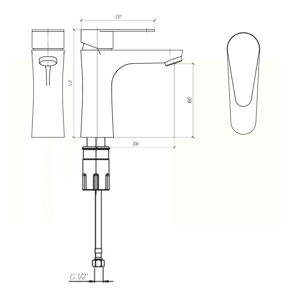 Paini Verona Смеситель для раковины, высота излива 10 см, без донного клапана, цвет: никель браш 99PW205