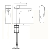 Paini Verona Смеситель для раковины, высота излива 10 см, без донного клапана, цвет: никель браш 99PW205